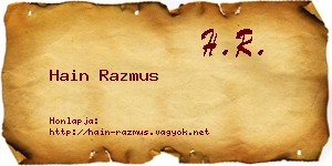 Hain Razmus névjegykártya